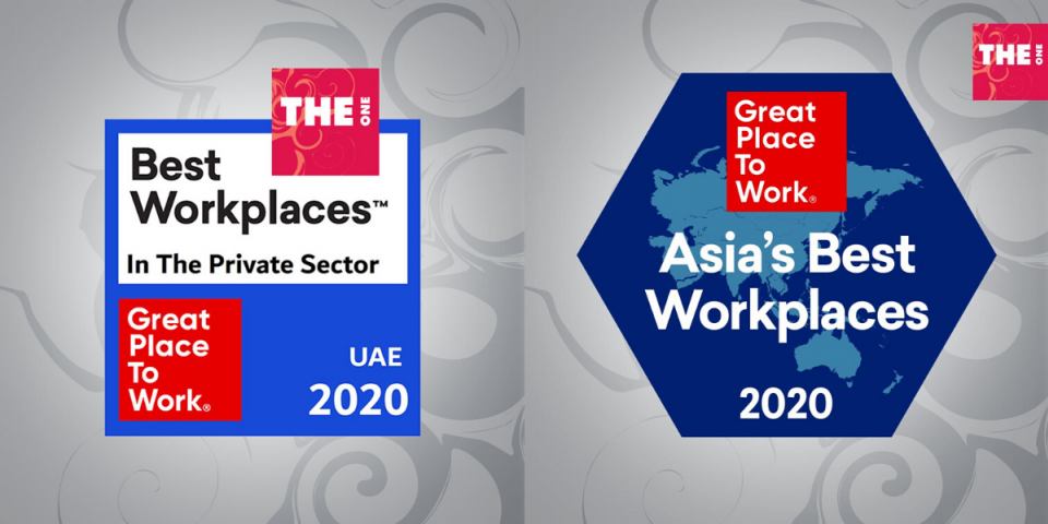 THE One Great Place To Work Asia 2020 THE One Great Place To Work UAE 2020